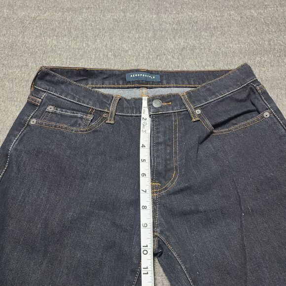 Aeropostale Mens Jeans 30x32 Black Slim Straight Denim Pants Skinny Party Boho - Picture 3 of 11